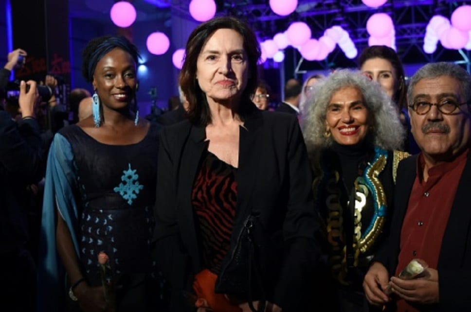 Ouverture , haute surveillance ,festival ,cinéma ,Carthage ,Tunisie, Deborah Young et des membres du jury des 29èmes journées cinématographiques de Carthage (JCC) ouvertes le 3 novembre 2018 à Tunis | AFP | FETHI BELAID