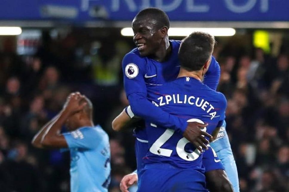 Kanté a inscrit le premier but de la rencontre. ( - ) Eddie Keogh Reuters Kanté a inscrit le premier but de la rencontre. ( - ) Eddie Keogh Reuters