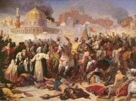 Emile Signol - Taking of Jerusalem by the Crusaders 15th July 1099 1847 - (MeisterDrucke-90823)