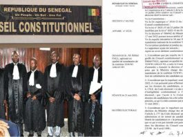 Voici la Décision du Conseil constitutionnel qui annule celle de la DGE (Document) au profit de YAW