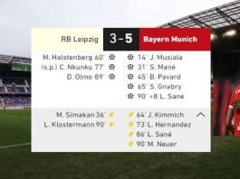 Sadio Mané homme du match RB Leipzig 3 - 5 Bayern Munich